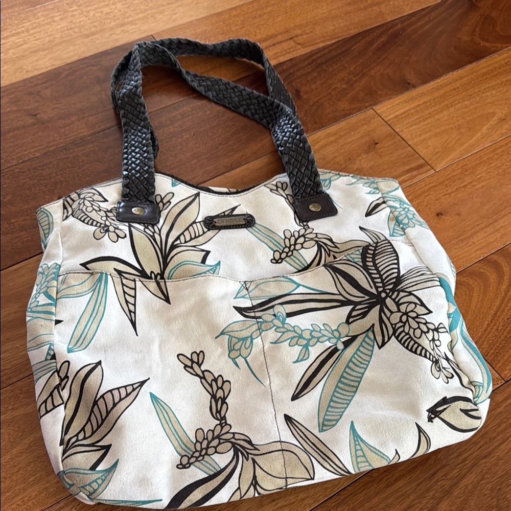 O'Neill Cream and Brown Floral Tote Bag